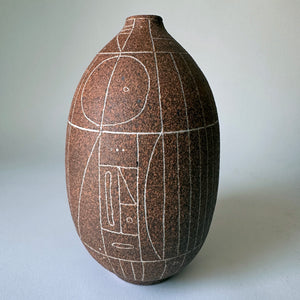 Scribe Ovate Vase – Sable (7.5")