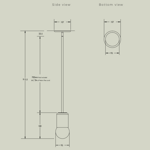 Terra 1 Pendant Light - Solid Rod