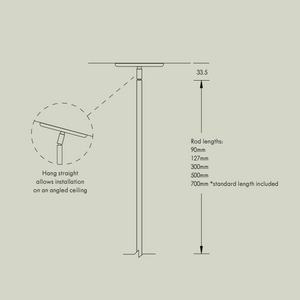 Terra 1 Pendant Light - Solid Rod