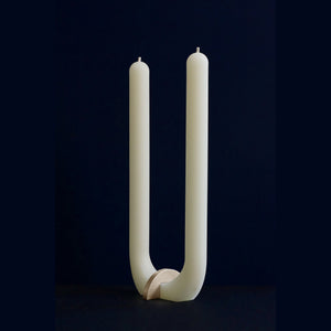 U Candle With Brass Holder