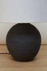 Ribbed Orb Lamp - Black Sand