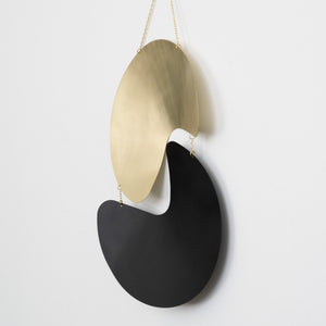 Circle and Line Echo Wall Hanging — Black Patina / Brass