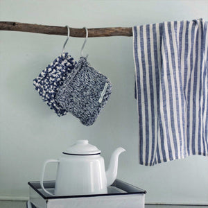 Tea Towel White/blue stripe